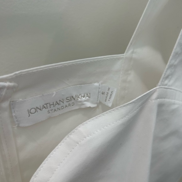 Jonathan Simkhai White Long Sleeve Dress with Belt - Picture 2 of 5